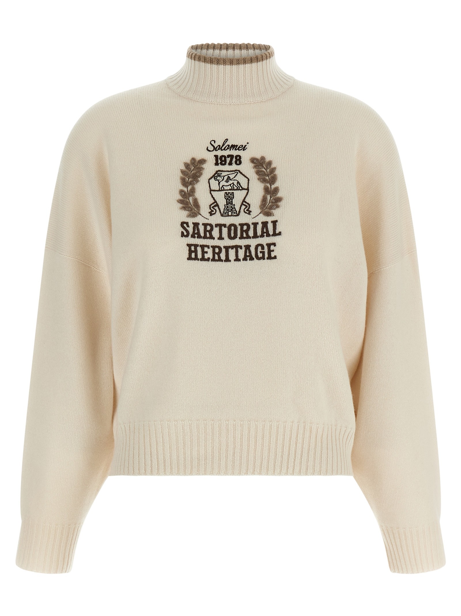 Heraldic embroidery sweater
